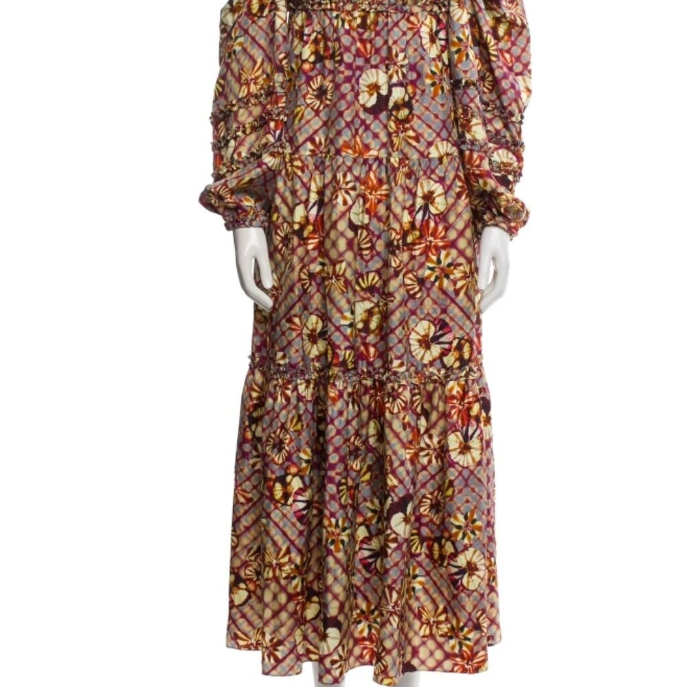 NWOT ULLA JOHNSON Anastasia Silk Twill Midi Gown Dress in Pansy XS $950 - Picture 15 of 16